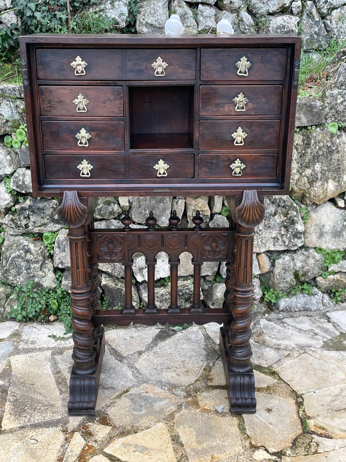 Spanish Vargueno Walnut Cabinet