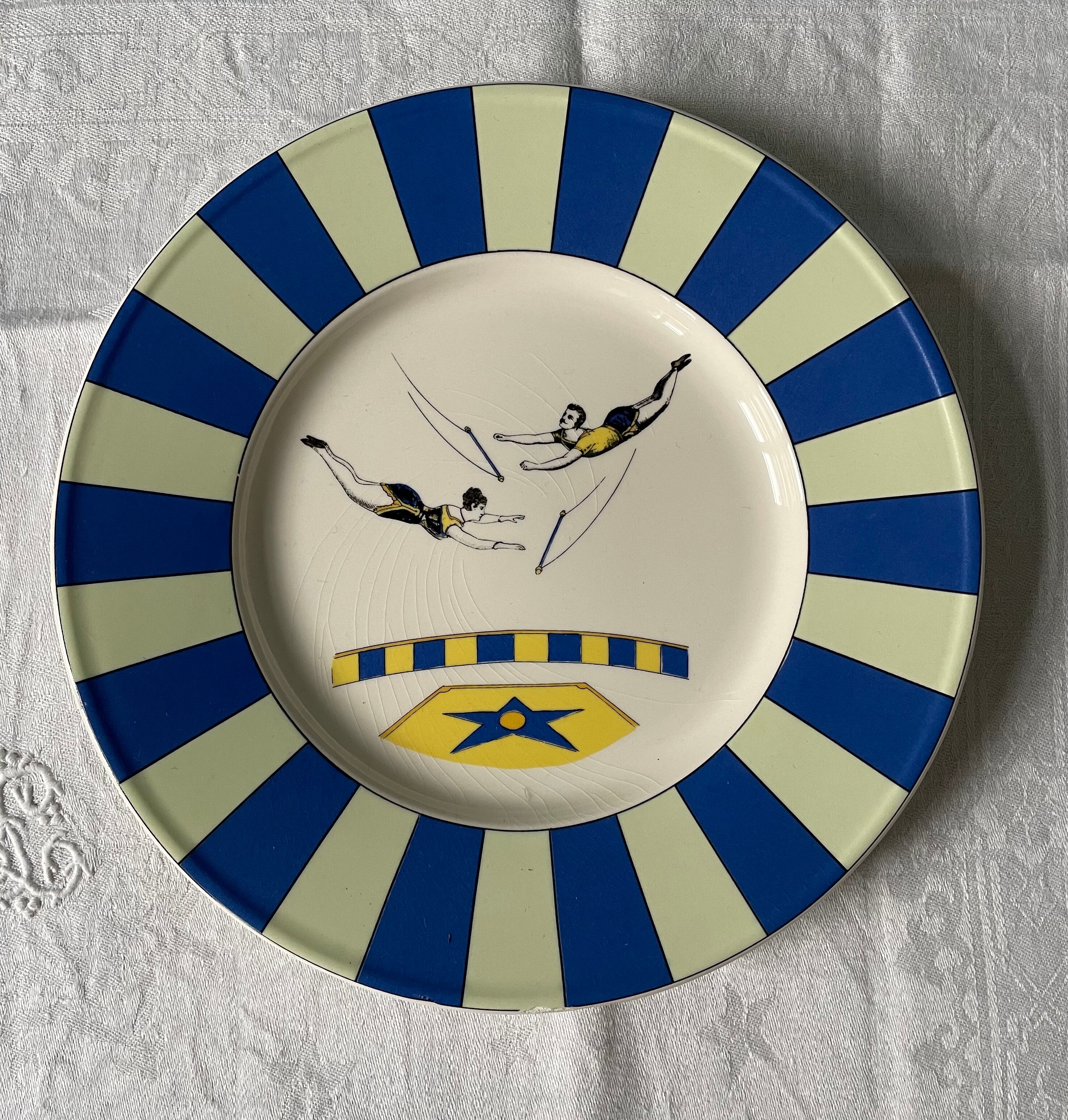 Series of 6 K&G Lunéville dessert plates, circus theme