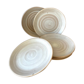 6 plates in beige glazed ceramic