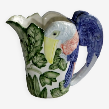 Pitcher ceramic parrot jug