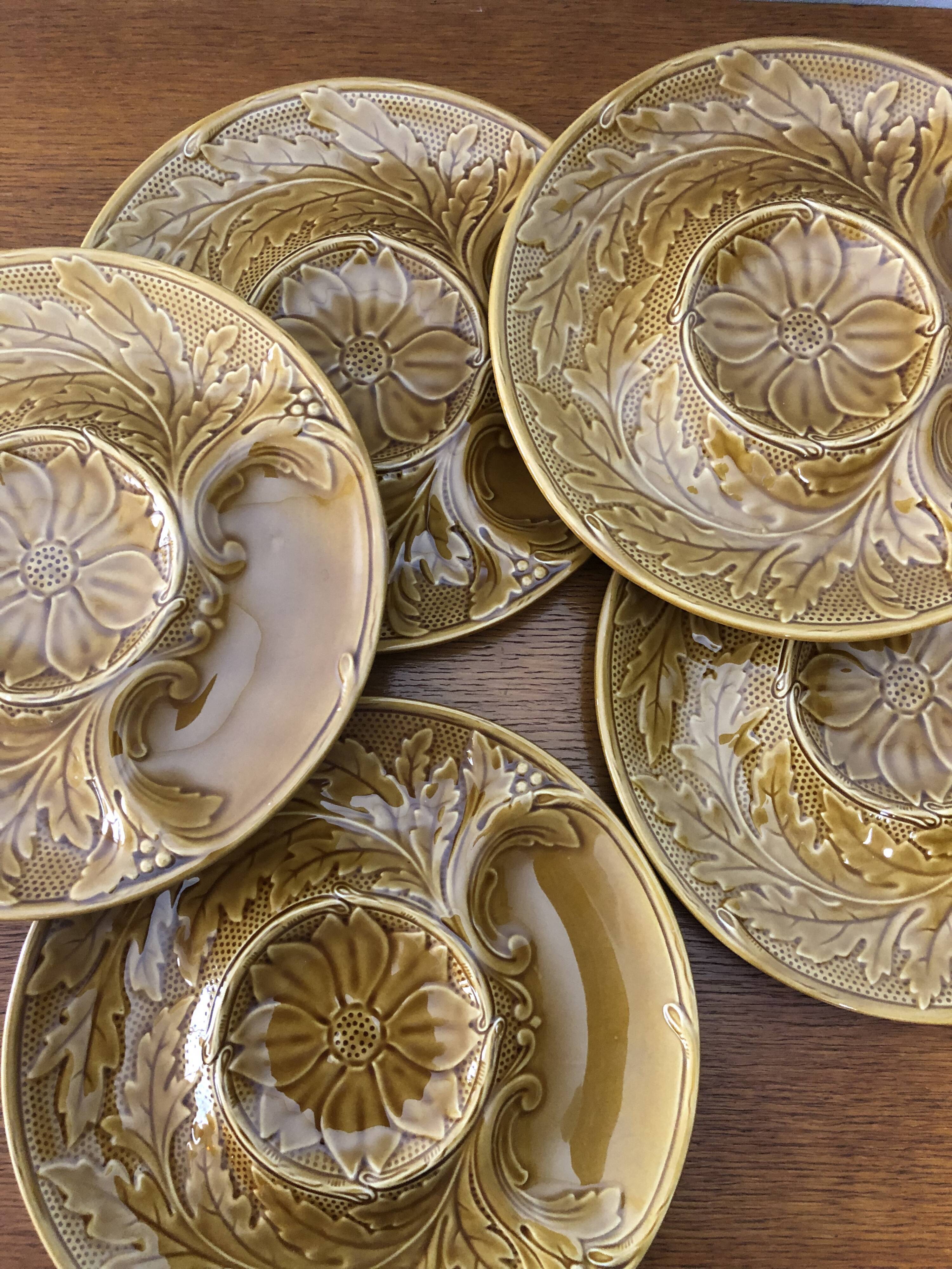 6 artichoke plates in Gien earthenware