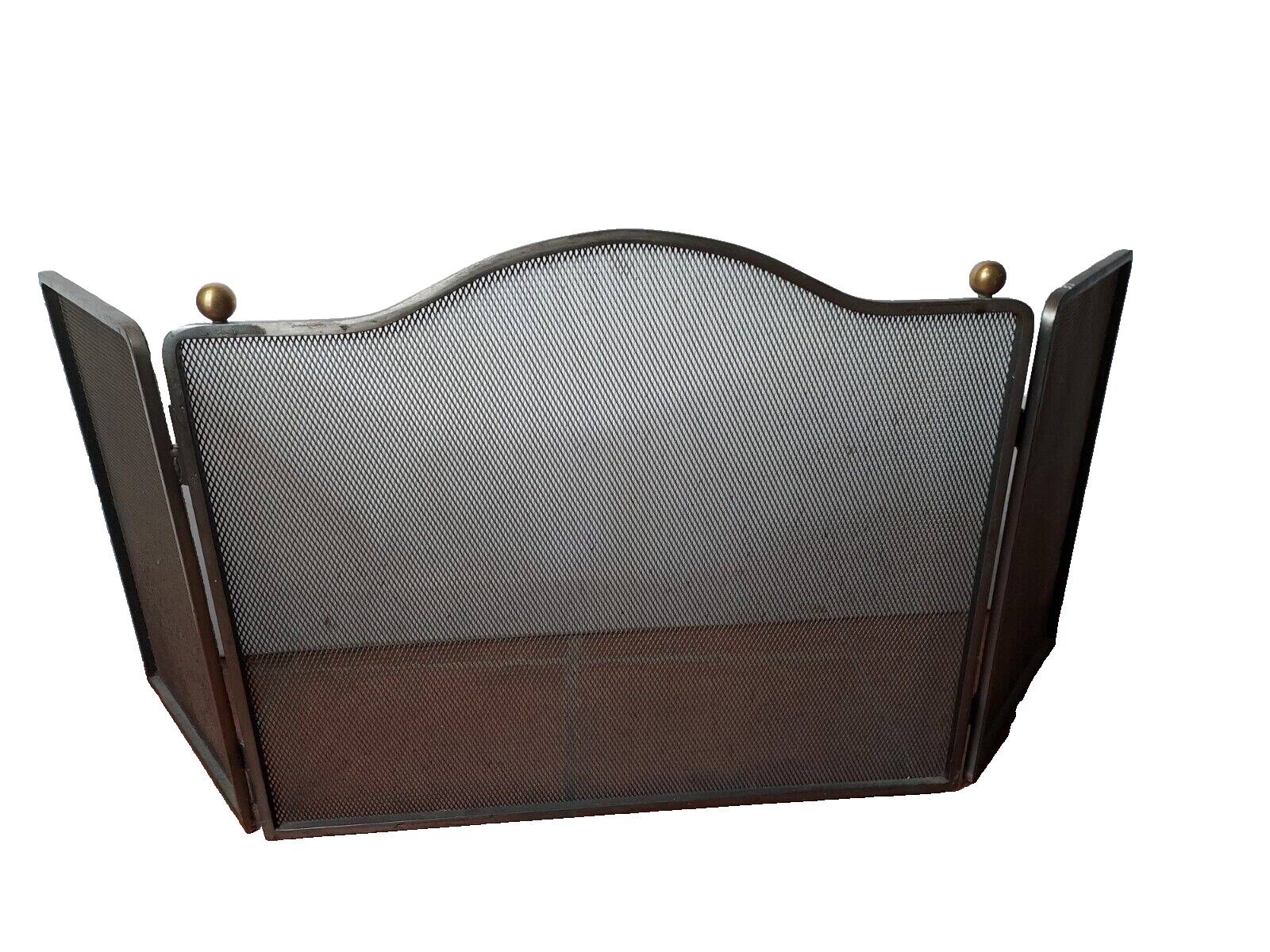 3-panel iron chimney fire screen