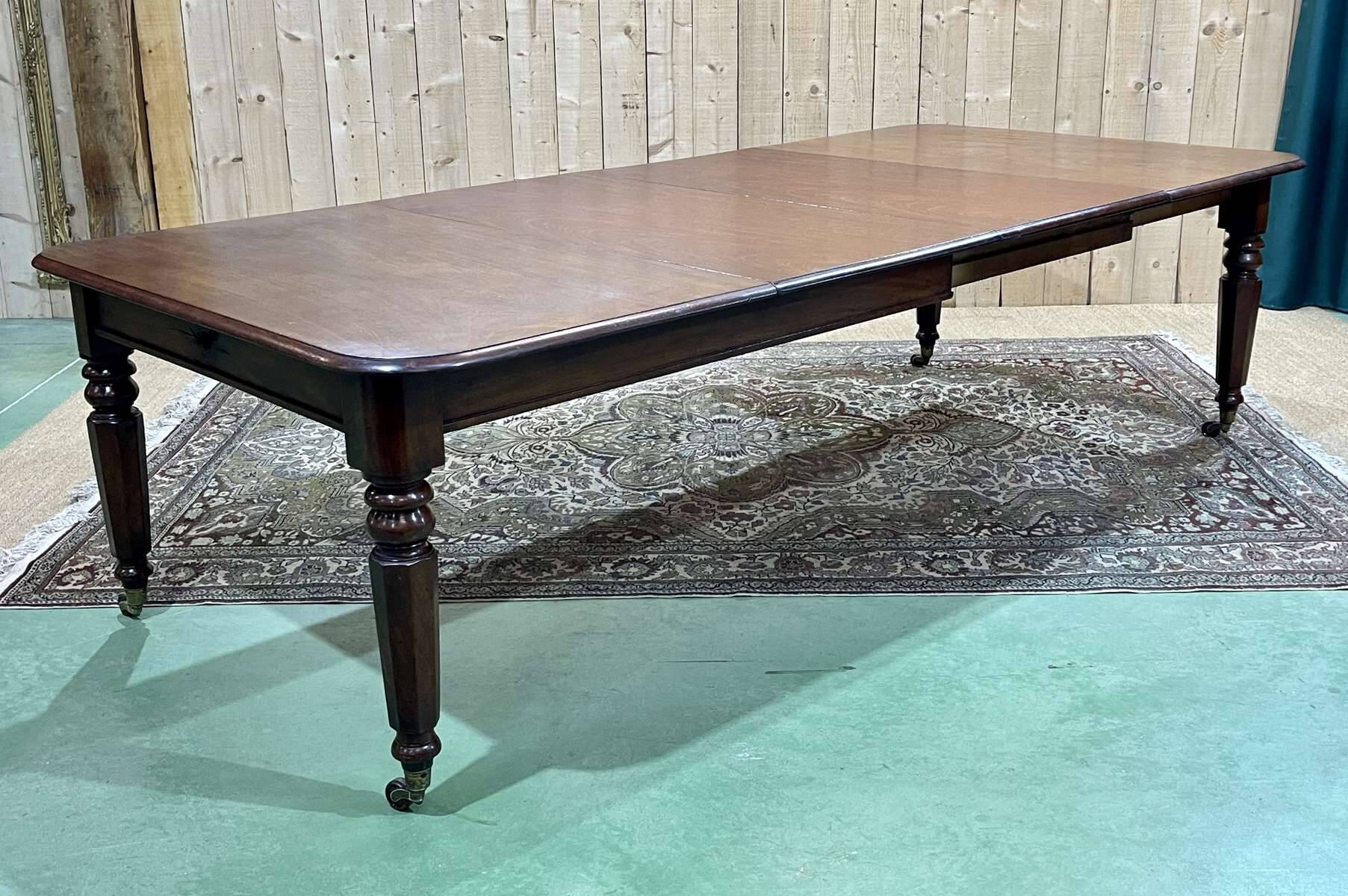 Victorian mahogany table with 2 extensions - 19th century work - Crank system