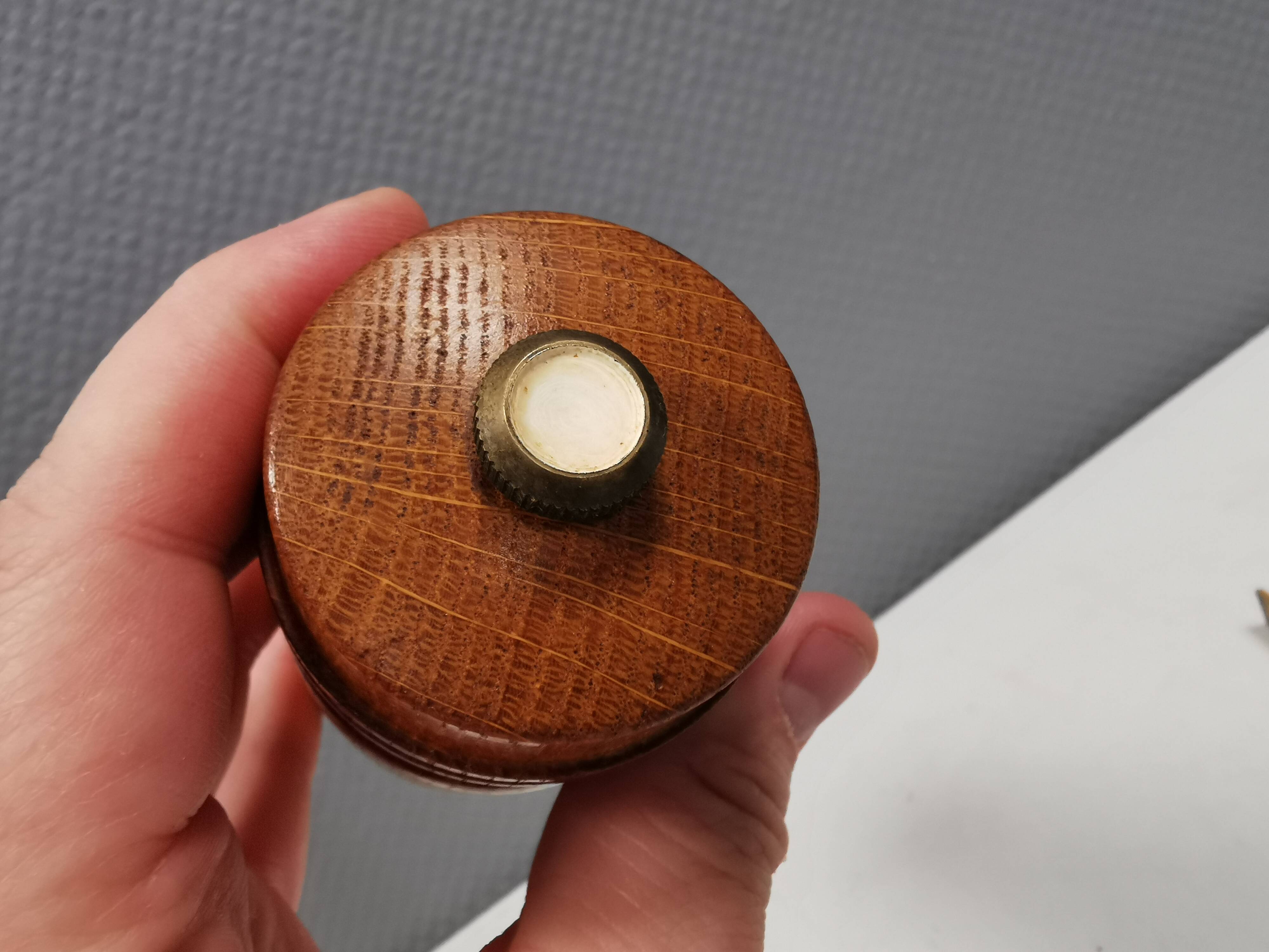 Vintage set of salt and pepper grinders, in oak Denmark 1960s