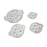 Set de 4 plats ou ramequins  fleuris