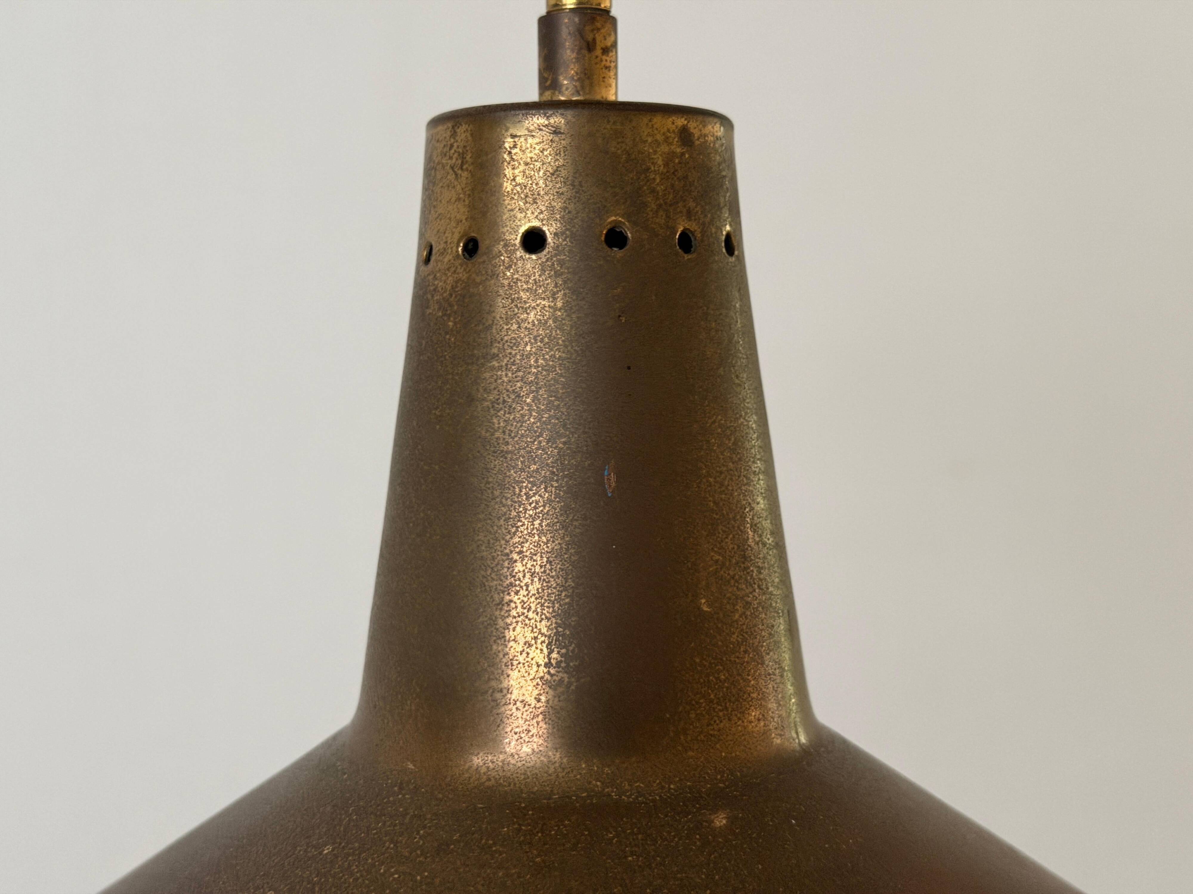 Modern brass ceiling light from the mid-century, 1950s, Italy.
