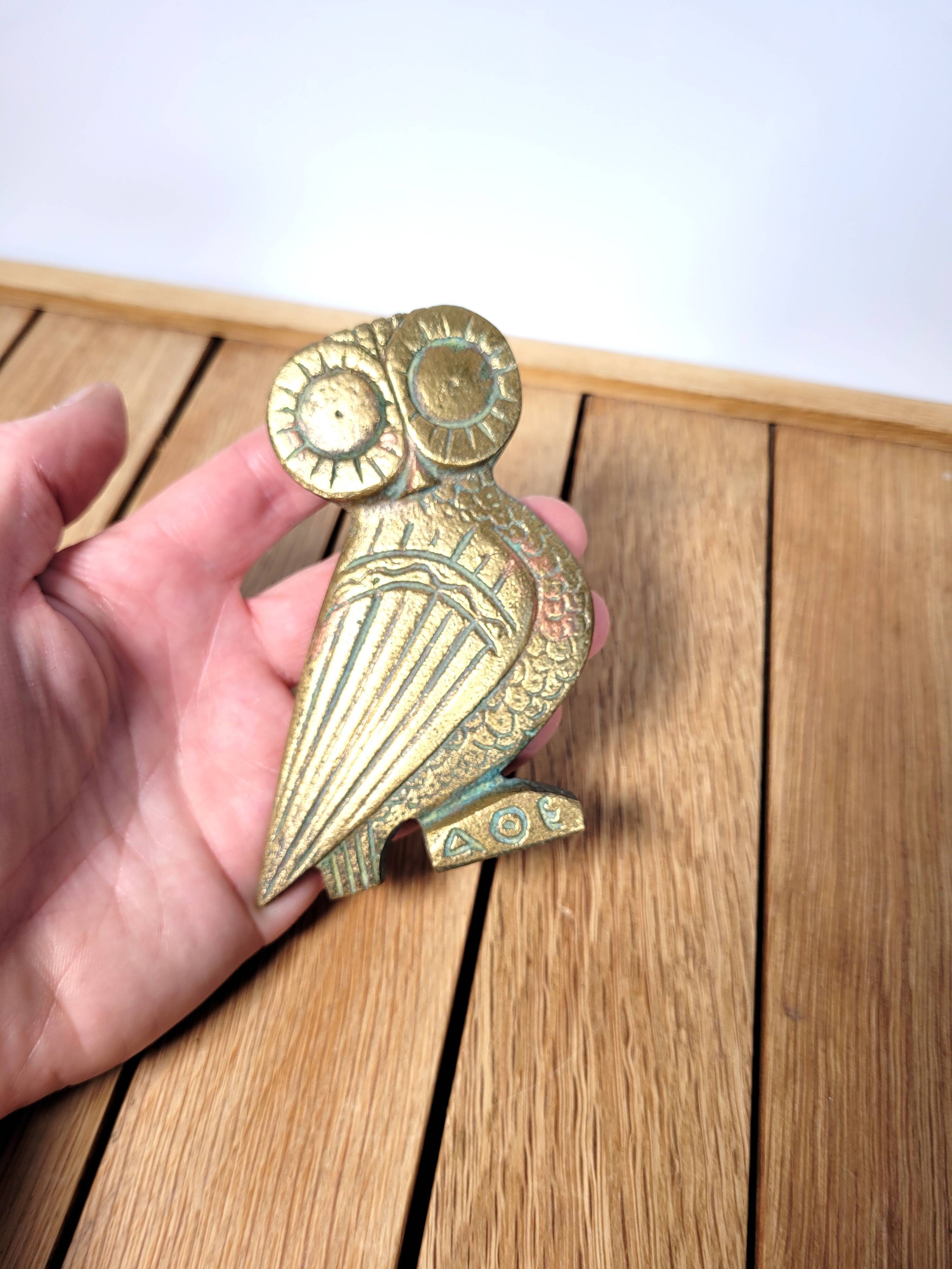 Bronze owl Athena