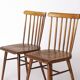 Pair of Vintage Spindle Back Chairs – 1970s Beech Wood, Restored