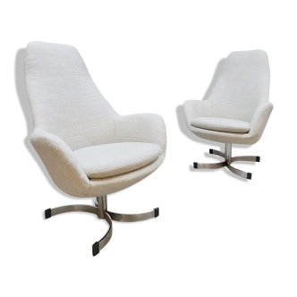 Lot de 2 fauteuils vintage pivotants lounge Dahléns Dalum Fåtöljindustri