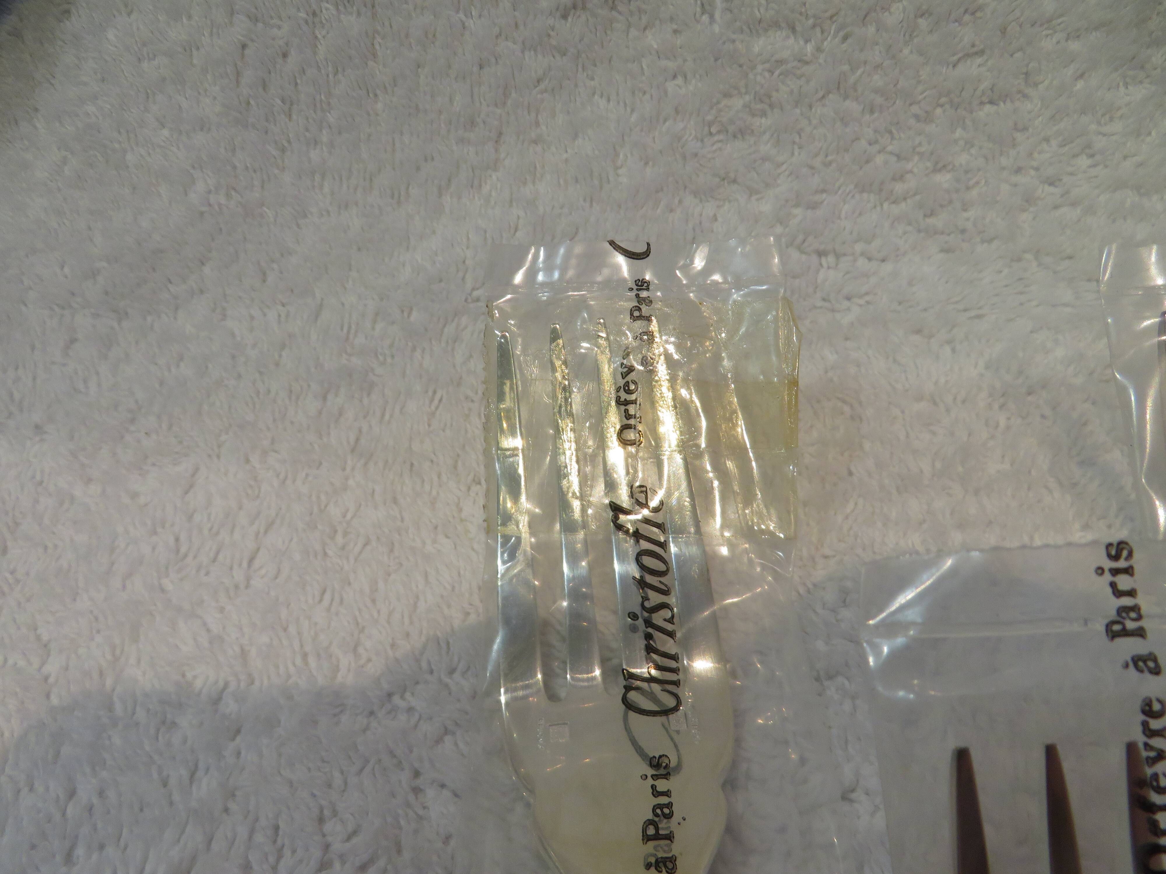 6 Christofle Atlantide silver-plated fish cutlery sets 12p in blister pack