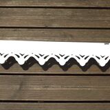 Vintage French White Shabby Chic 6 Peg Coat Rack with Shelf Cut-Out Detail