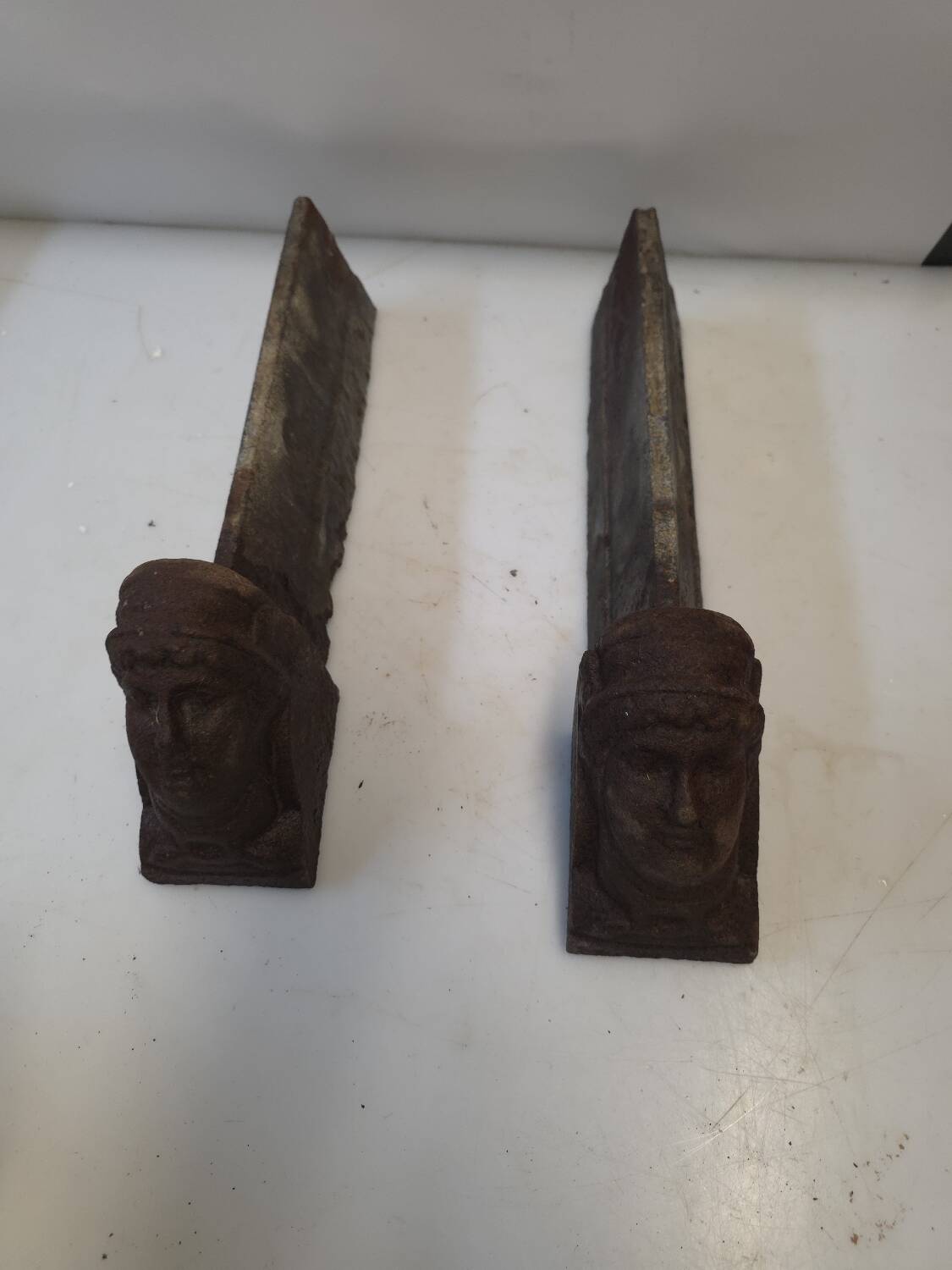 Pair of cast iron andirons