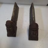Pair of cast iron andirons