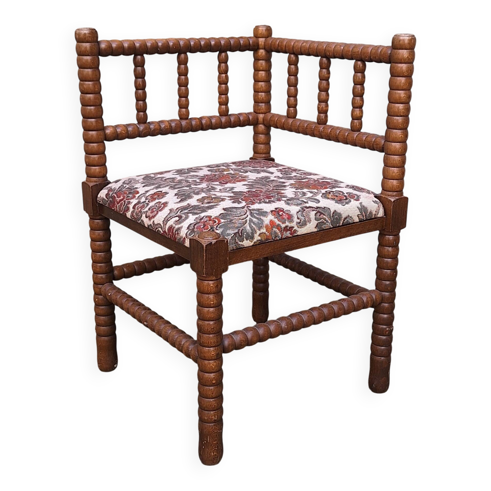 Turned wooden fireside chair