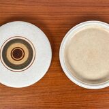 Vintage stoneware bowl with lid by Tove Rappold for Knabstrup, Denmark, 1970s.