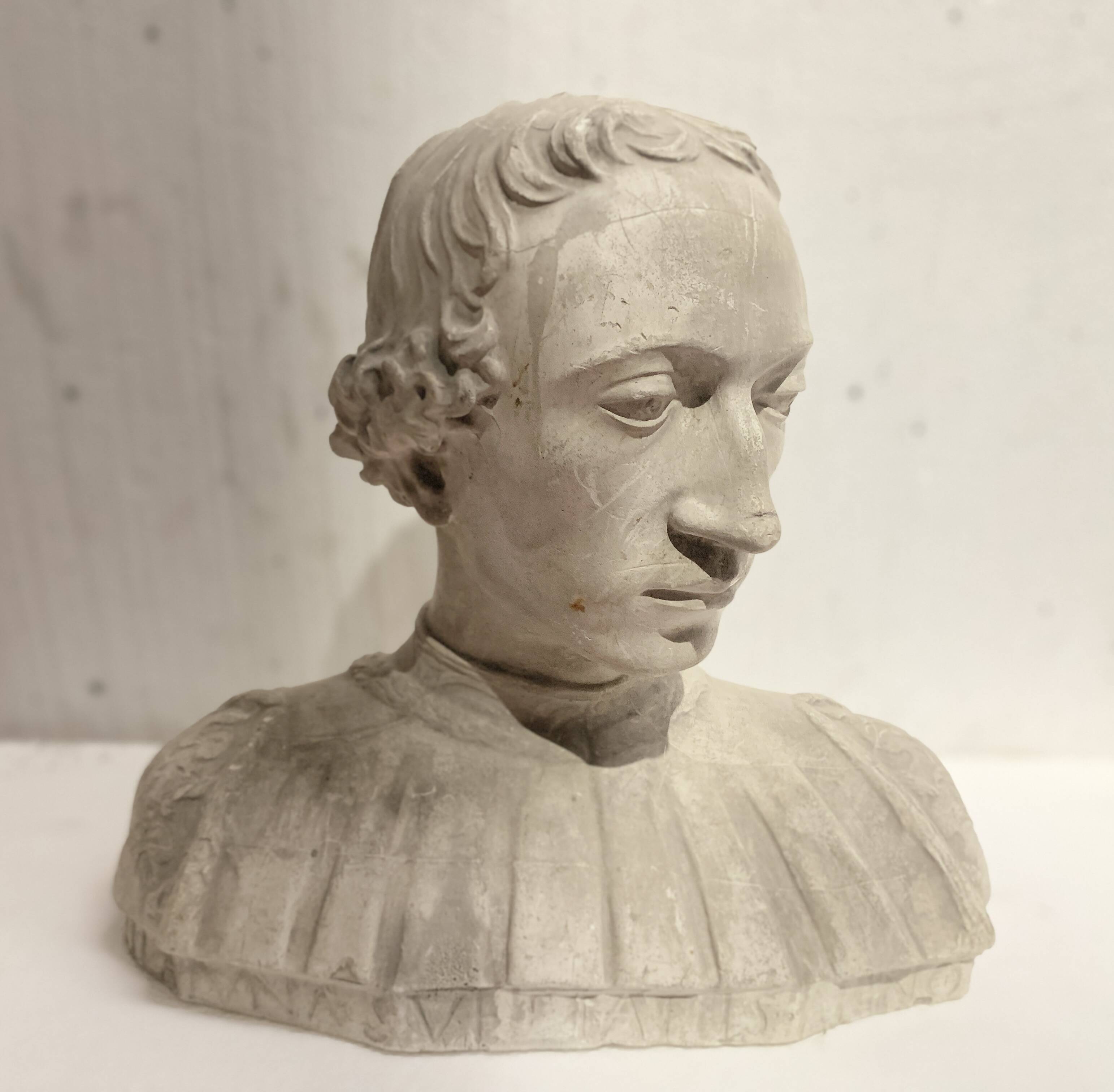 Sculpted plaster cast Bust of a young man 20th century