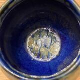 Blue ceramic round pot
