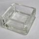 Vintage square Lumax catchall in thick transparent glass 11 x 11 x 6 cm