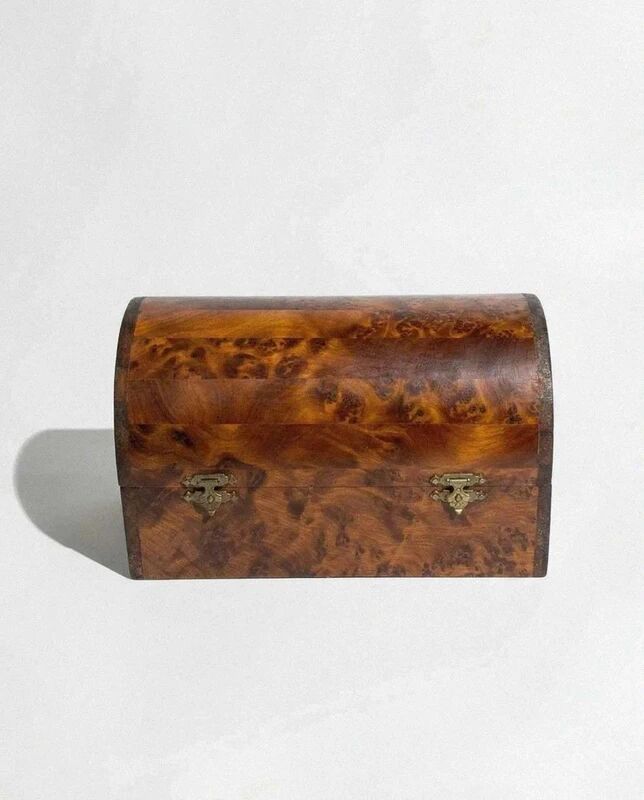 Beautiful thuya wood jewellery box – Rounded lid – Handcrafted work