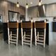 Moroccan bar stool in braided rope