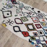 Handmade wool Berber rug 195 X 100 CM