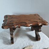 Wooden footrest stool, folk art craft