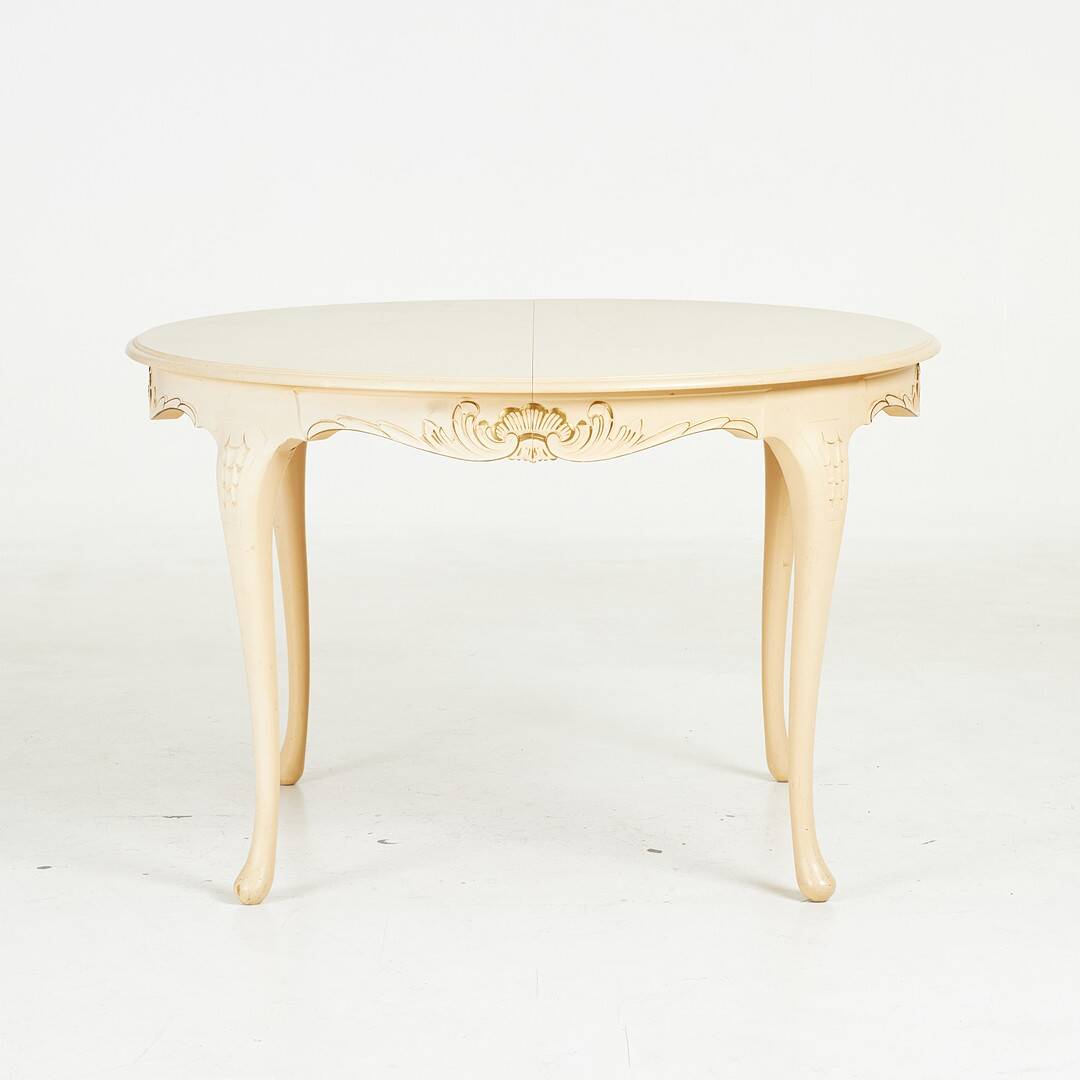 Rococo-Style Dining Group (5 Pieces) — Cut Décor & Gilt Details — 20th Cent