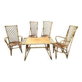 5-piece rattan living room from the 50s/60s