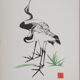 Mokuchu URUSHIBARA: Japanese print, The White Herons, Woodblock print