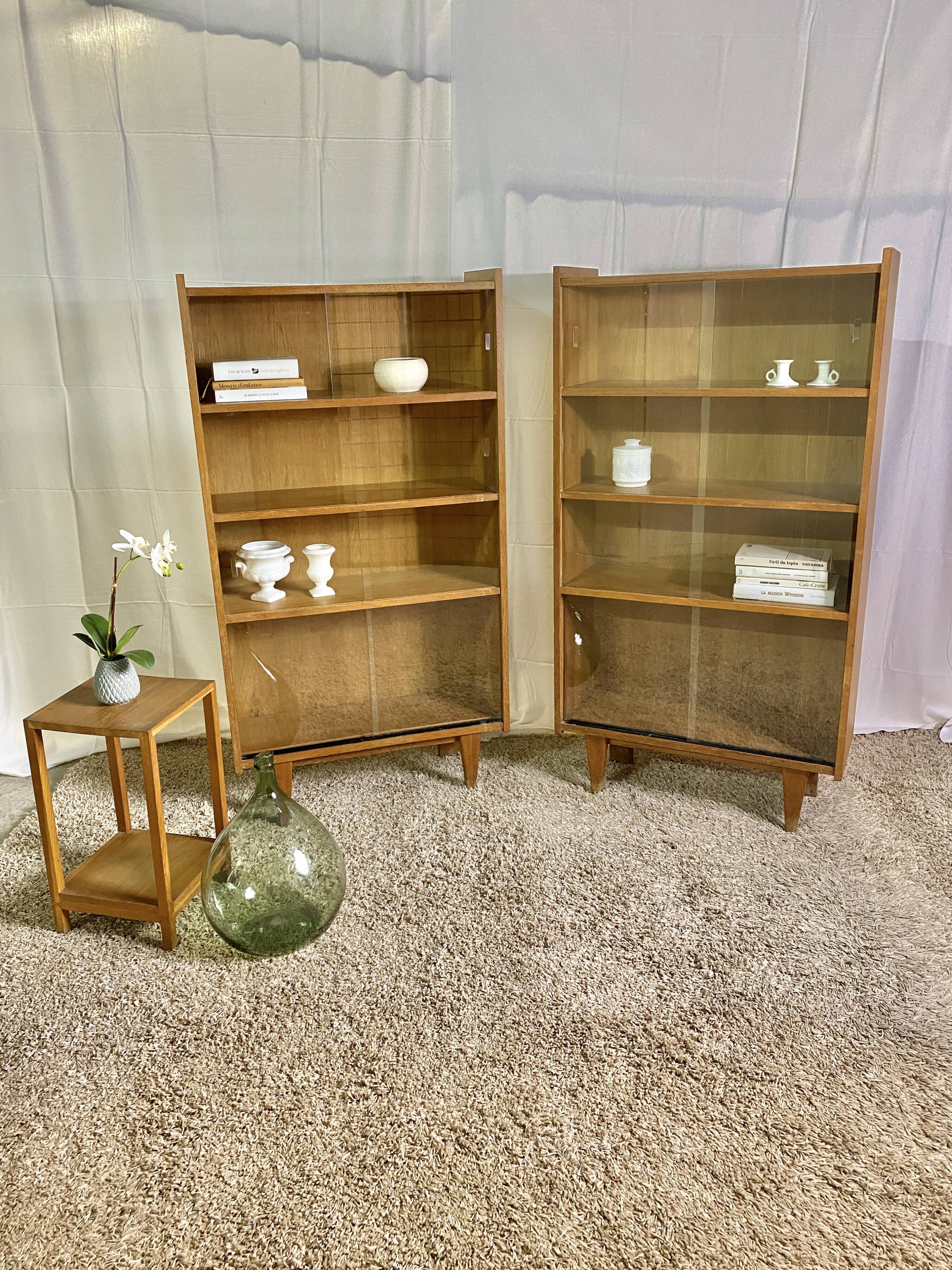 Pair of vintage showcases