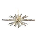 Transparent “triedro” murano glass oval sputnik chandelier