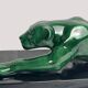 Art Deco, green ceramic panther sculpture circa 1930.