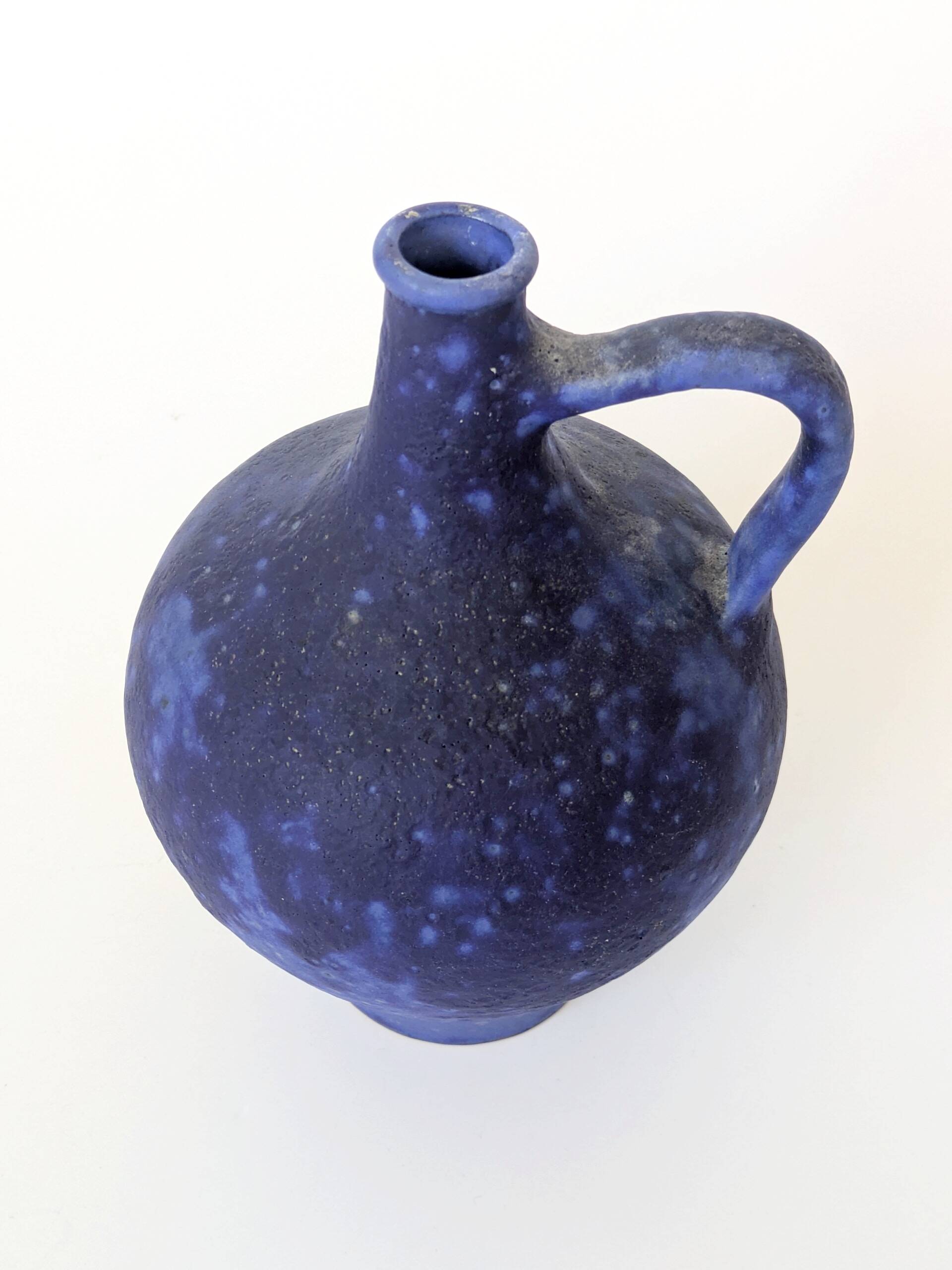 Mid-Century blue Klein vase Heyne ceramics, Germany, 1960s