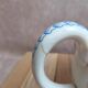 Antique teapot Terre de Fer Opaque from Sarreguemines – Blue checkerboard frieze
