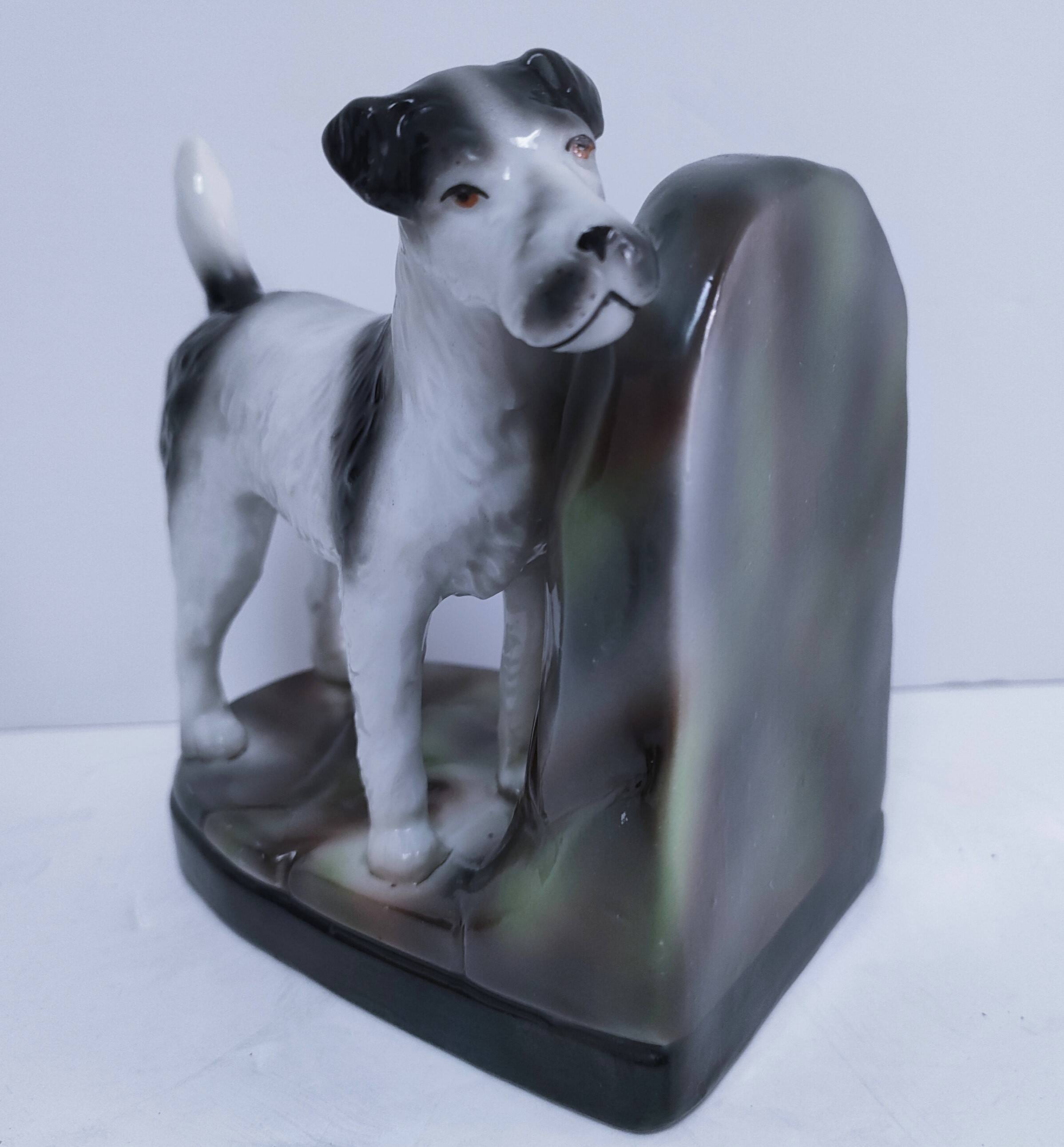 polychrome numbered porcelain fox terrier early 20th century