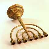 Menorah en laiton, bougeoir en laiton, vintage