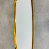 Mirror rearview mirror gold strapping Schönform 60s