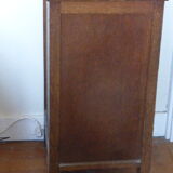 Nightstand wood and pink marble, art deco