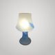 Vintage Murano Opaline Mushroom Lamp with Tinsel Diffuser? Blu Table
