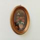 Vintage miniature painting oil painting under glass