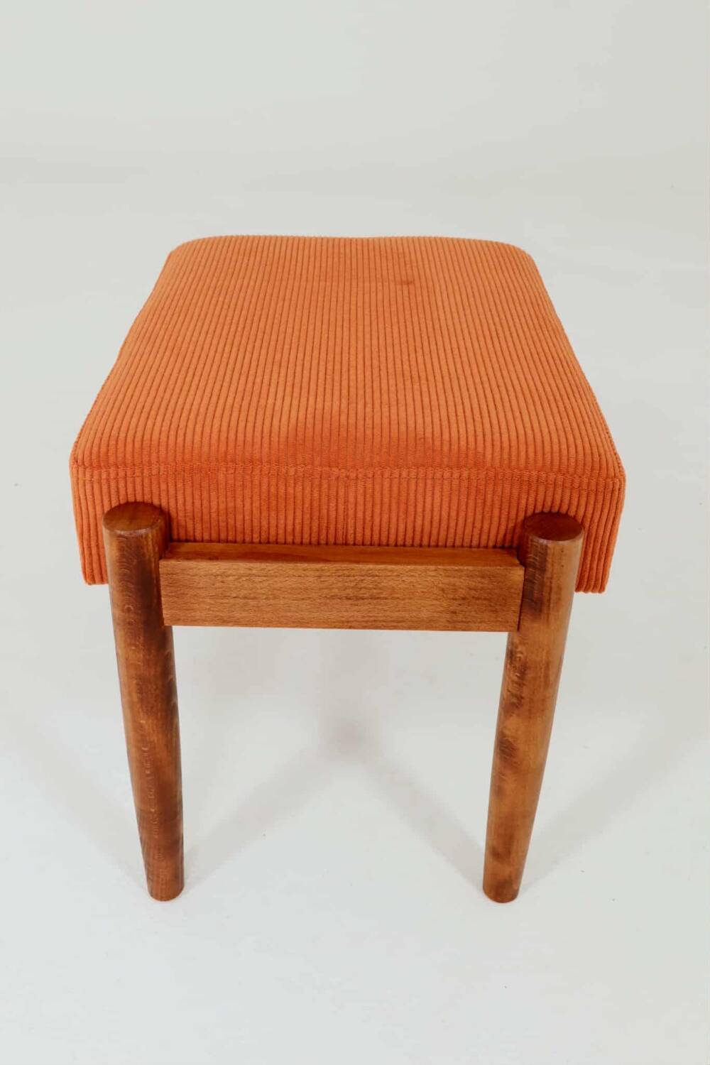 Vintage armchair pumpkin orange corduroy design by H.Lis