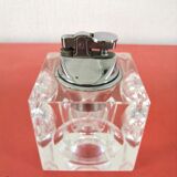 Briquet cube en verre design années 70