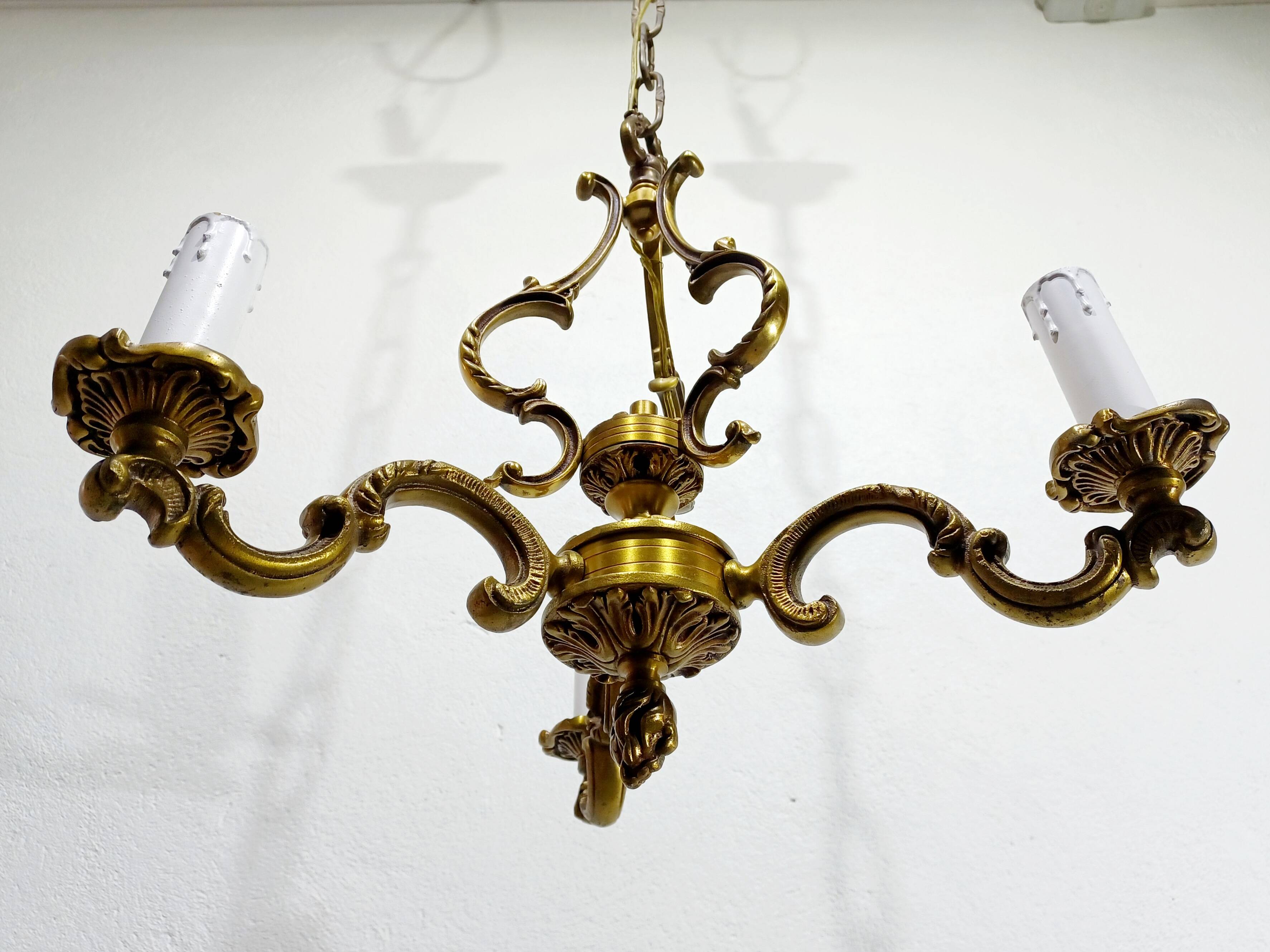 3-light bronze chandelier