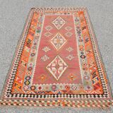 Oriental Kilim Rug Shiraz Gashgai Antique: 1.50 X 2.85 Metres