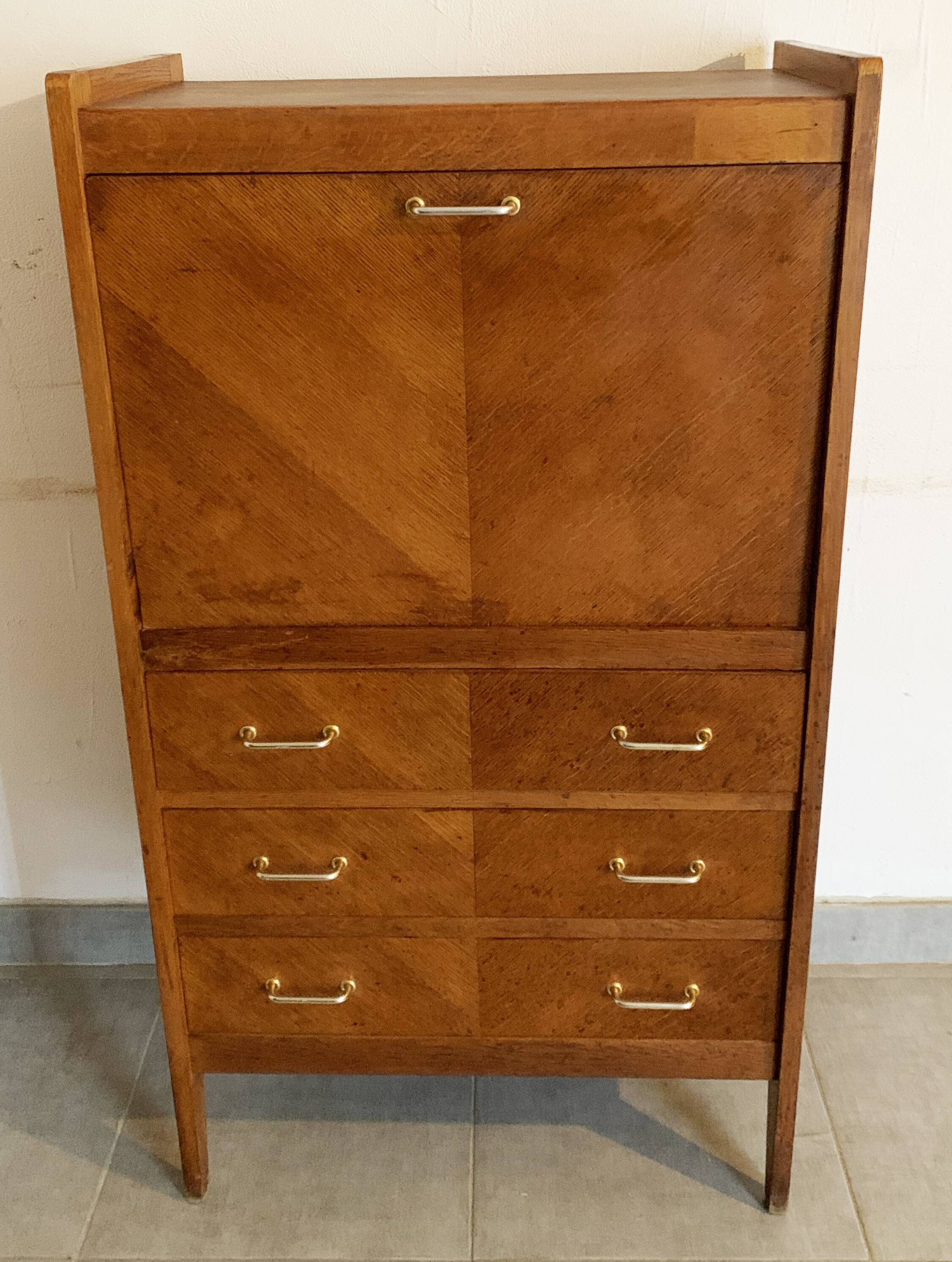 Vintage secretary of the 50s in oak
