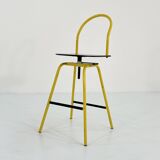 Il Bottone Yellow Adjustable and Swivel Bar Stool by Paolo Parigi for Heron Parigi, 1980