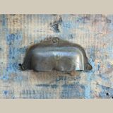 Blue patina beech drawer console established in 1940.