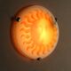 Round wall or ceiling light, yellow sun, opaque glass, 1980s