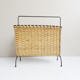 Magazin rack made of rattan and iron