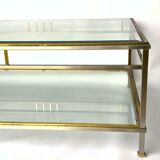 Coffee table 1970 home rings ramsay metal chrome dore 2 levels
